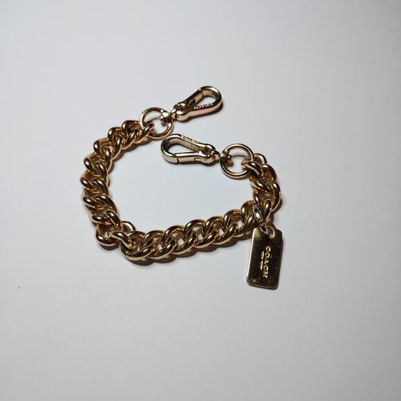 Coach Gold-Plated Bracelet 7.25" with Charm & Lobster Clasp - Very Good - Picture 1 of 5